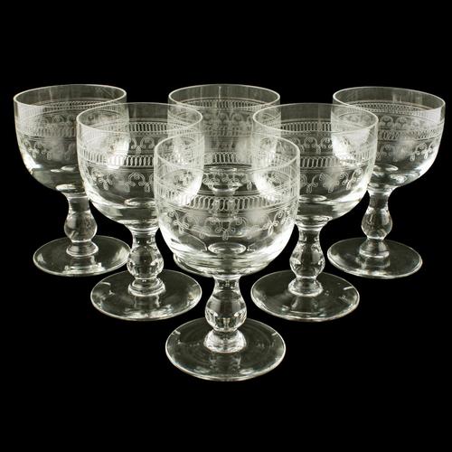 Set of Six Edwardian Wine Glasses (1 of 7) Set of Six Edwardian Wine Glasses (1 of 7)