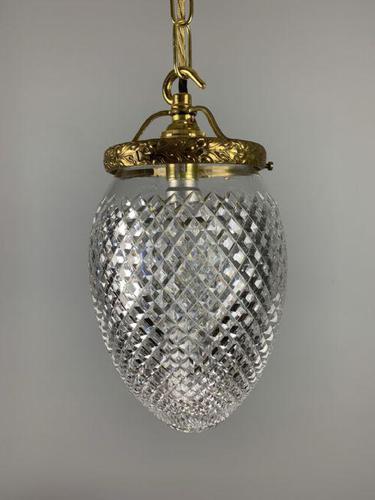 Edwardian Cut Glass Crystal Pendant Ceiling Light, Rewired (1 of 6) Edwardian Cut Glass Crystal Pendant Ceiling Light, Rewired (1 of 6)