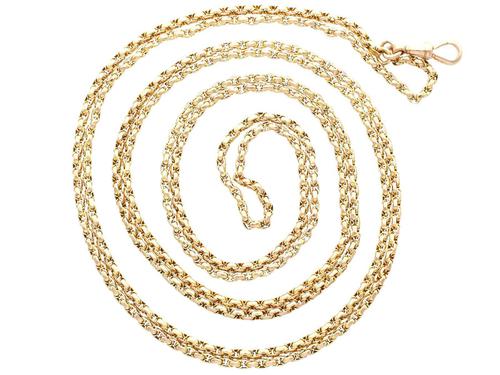 9ct Yellow Gold Longuard Chain - Antique c.1890 (1 of 12) 9ct Yellow Gold Longuard Chain - Antique c.1890 (1 of 12)