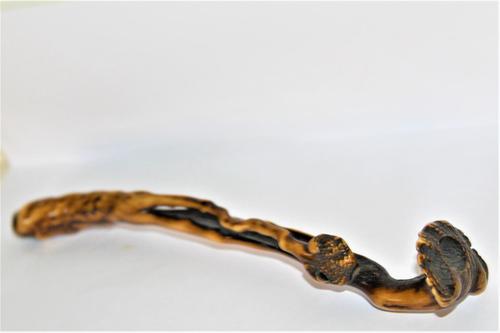 Well Carved Sashi Netsuke Pipe Case Holder in the Form of a Ruyi (1 of 6) Well Carved Sashi Netsuke Pipe Case Holder in the Form of a Ruyi (1 of 6)