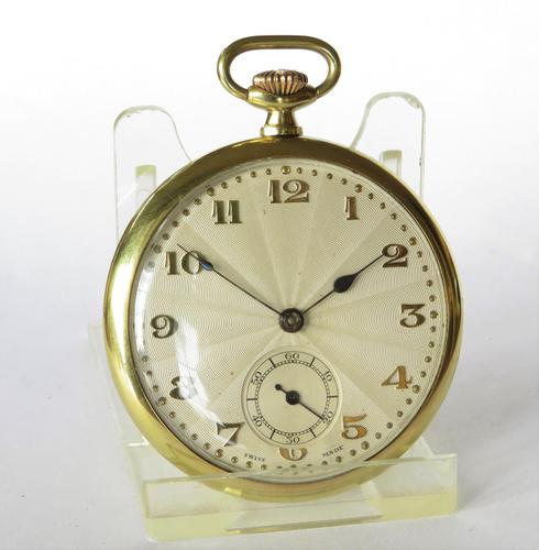 1930s Art Deco pocket watch, super sunburst dial (1 of 4)