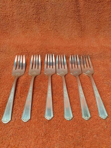 Antique Silver Plate EPNS Art Deco Desert Forks c.1920 (1 of 7)