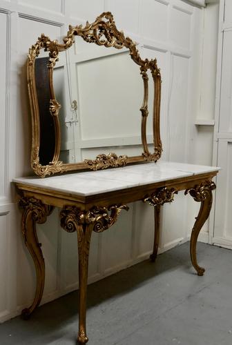 19th Century French Marble Top Gilt Centre Table & Matching Wall Mirror (1 of 11) 19th Century French Marble Top Gilt Centre Table & Matching Wall Mirror (1 of 11)