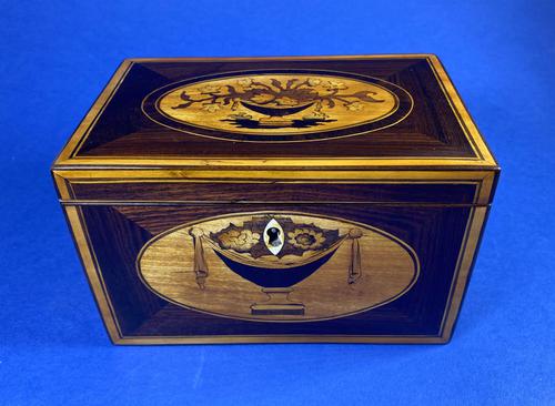 18th Century Kingwood Twin Tea Caddy With Inlay (1 of 16) 18th Century Kingwood Twin Tea Caddy With Inlay (1 of 16)
