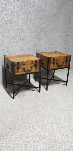 Pair of Antique Pine Bedside Lamp Tables (1 of 4)