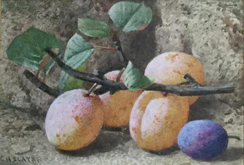 Henry Charles Slater Watercolour - Still Life of Plums (1 of 2) Henry Charles Slater Watercolour - Still Life of Plums (1 of 2)
