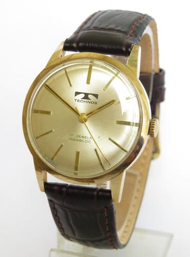 Gents 9ct Gold Technos Wrist Watch, 1974 (1 of 5) Gents 9ct Gold Technos Wrist Watch, 1974 (1 of 5)