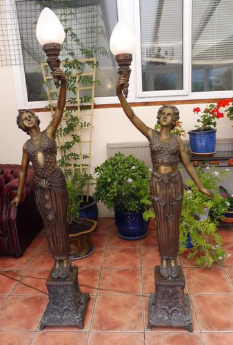 2 Bronze Art Nouveau Style Lamps (1 of 12) 2 Bronze Art Nouveau Style Lamps (1 of 12)