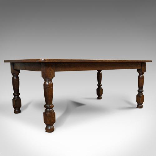 Antique Dining Table, English, Oak, 6 Seat, Country House, Victorian, 1900 (1 of 10)