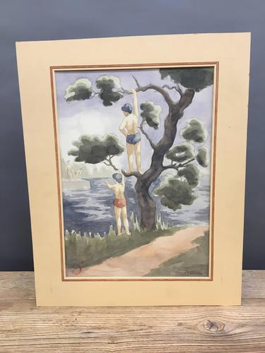 Watercolour "Bathers", by Joseph Smedley (1 of 6) Watercolour "Bathers", by Joseph Smedley (1 of 6)
