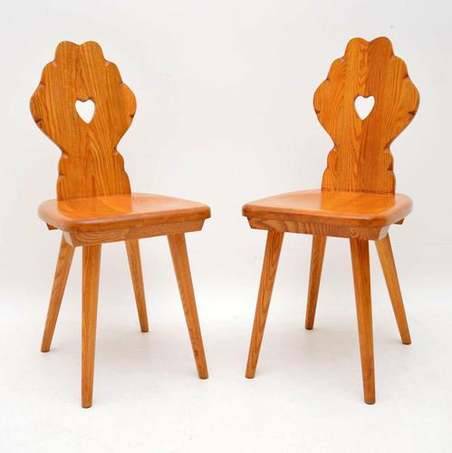 Pair of Vintage Alpine Side Chairs in Solid Elm (1 of 4)