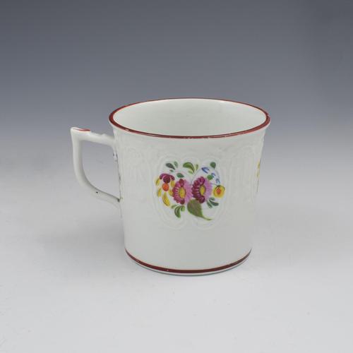 Coalport Porcelain Dulong Blind Moulded Floral Coffee Can c.1815 (1 of 8)