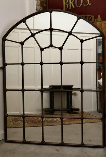 Large Industrial Style French Window Mirror (1 of 5)