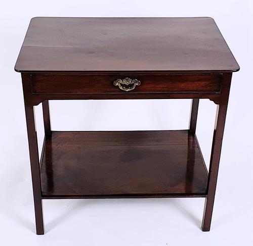 18th Century Mahogany 2 Tier Table with Single Drawer (1 of 8)