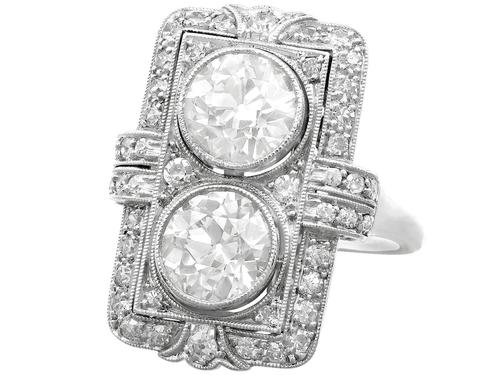 4.84ct Diamond & Platinum Dress Ring - Art Deco - Antique French c.1920 (1 of 9) 4.84ct Diamond & Platinum Dress Ring - Art Deco - Antique French c.1920 (1 of 9)
