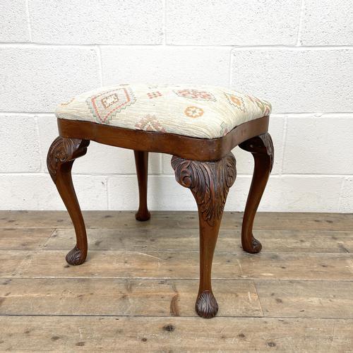 Late Victorian Carved Mahogany Stool (1 of 8)