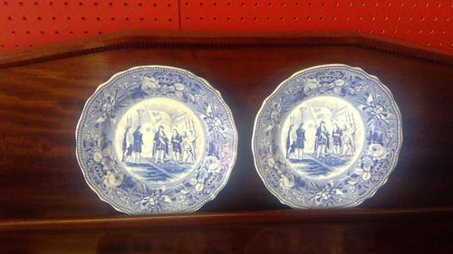 Pair of Antique Staffordshire Plates,History Series by Jones & Sons (1 of 6) Pair of Antique Staffordshire Plates,History Series by Jones & Sons (1 of 6)