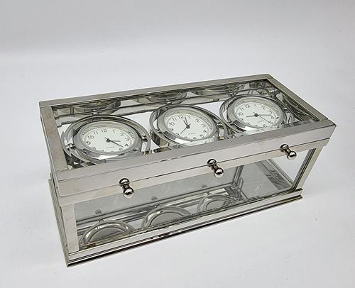 Decorative Desk or Wall Clock with Three Multi - Directional Giroscopic Clocks (1 of 8) Decorative Desk or Wall Clock with Three Multi - Directional Giroscopic Clocks (1 of 8)