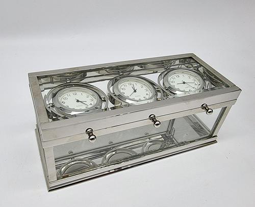 Decorative Desk or Wall Clock with Three Multi - Directional Giroscopic Clocks (1 of 8)