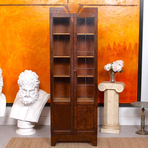 Art Deco Oak Glazed Bookcase (1 of 11)