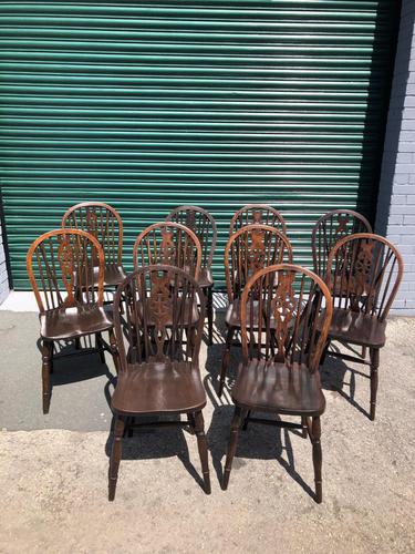 Harlequin Set 10 Ash & Elm Kitchen Chairs (1 of 10) Harlequin Set 10 Ash & Elm Kitchen Chairs (1 of 10)