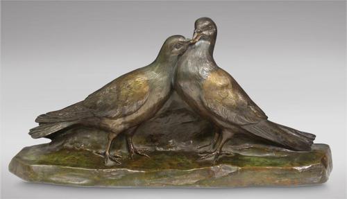 Joseph D'Aste Bronze Pair of Doves (1 of 4)