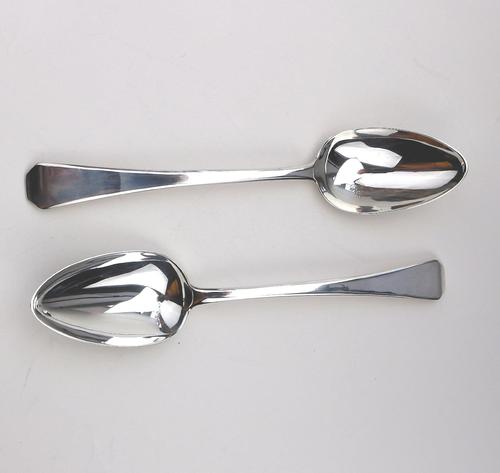 Good Pair of Antique Georgian Solid Silver Serving Table Spoons - London 1814 (1 of 6)