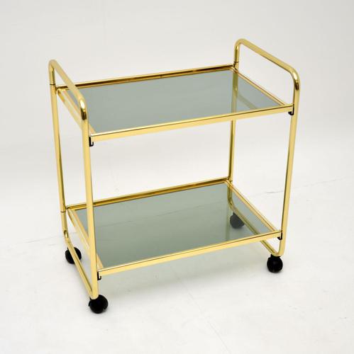 Vintage 1970's Italian Brass Folding Drinks Trolley MB Italia (1 of 8)