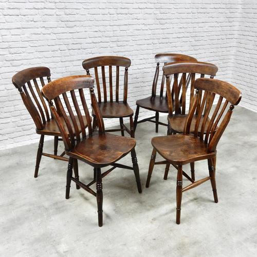 Matched Set of 6 Windsor Kitchen Chairs c.1890 (1 of 7)