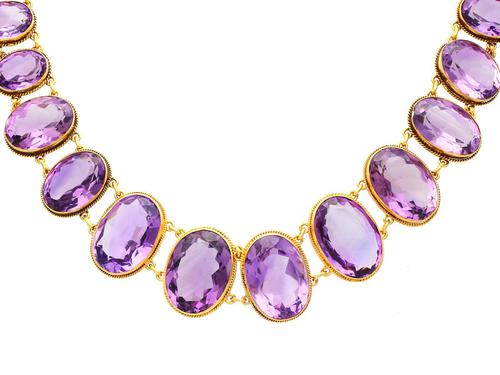 274.91ct Amethyst & 18ct Yellow Gold Rivière Necklace - Antique Victorian (1 of 12) 274.91ct Amethyst & 18ct Yellow Gold Rivière Necklace - Antique Victorian (1 of 12)