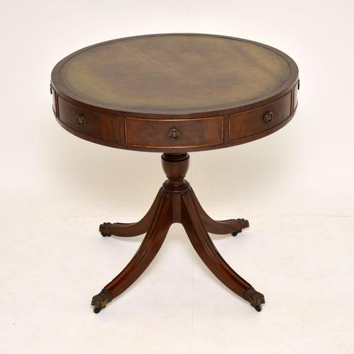 Antique Regency Style Mahogany Leather Top Drum Table (1 of 5)