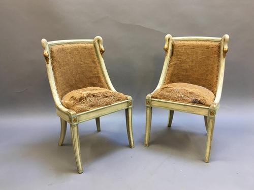Pair of Empire French Painted Chairs (1 of 10) Pair of Empire French Painted Chairs (1 of 10)
