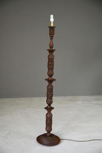 Oriental Chinese Carved Standard Lamp (1 of 10)