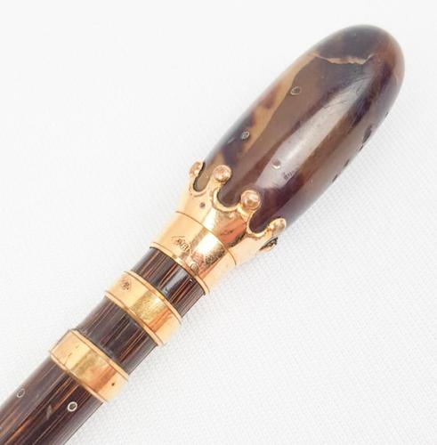 Edwardian Tortoise Shell Walking Stick (1 of 5)