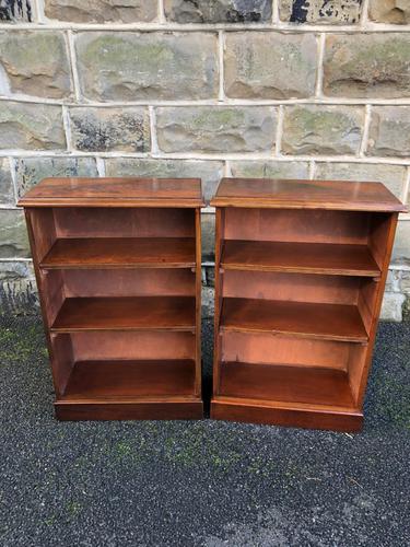 Pair of Antique Mahogany Open Bookcases (1 of 7)