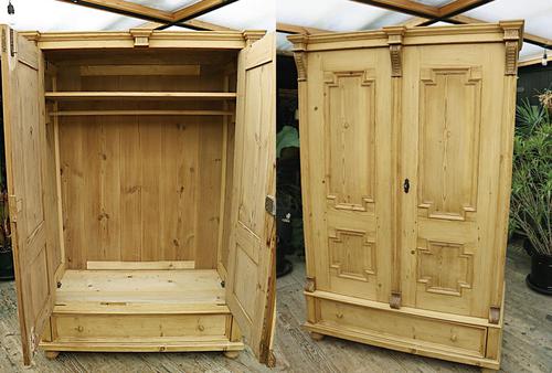 Fabulous & Large Old Pine Double 'Knock Down' Wardrobe - We Deliver! (1 of 18)