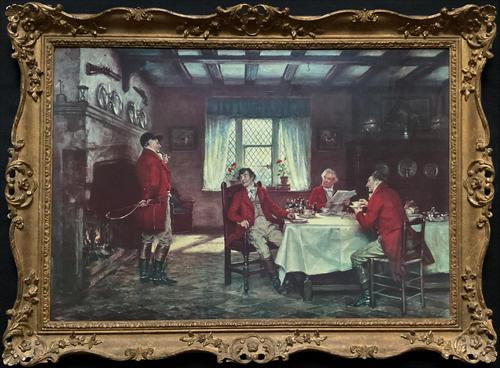 ''The Huntsmen Meet'' Wonderful Large Vintage 18th Century Style Print on Board Picture (1 of 12) ''The Huntsmen Meet'' Wonderful Large Vintage 18th Century Style Print on Board Picture (1 of 12)