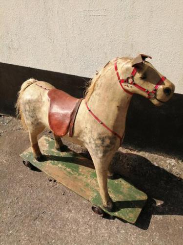 Papier Maché Folk Art Horse on Wheels (1 of 14)