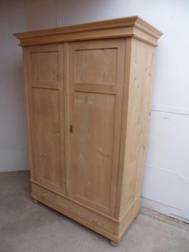 Extra Deep Antique Pine 2 Door Knockdown Wardrobe to wax / paint (1 of 12)