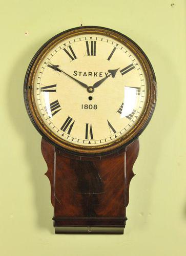 Early Large Convex Wooden Dial Clock (1 of 10) Early Large Convex Wooden Dial Clock (1 of 10)