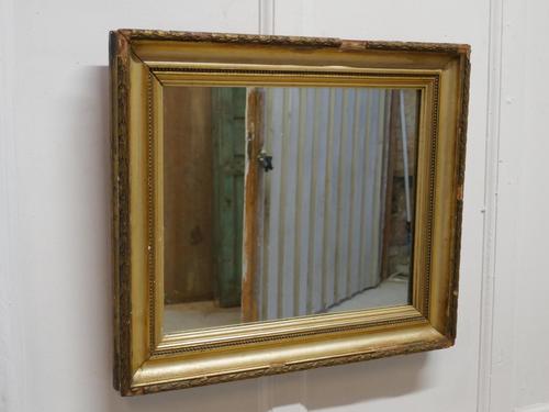 Charming 19th Century French Rectangular Gilt Mirror (1 of 6)