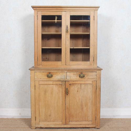 Arts & Crafts Pine Glazed Bookcase School Display Cabinet Dresser (1 of 12)