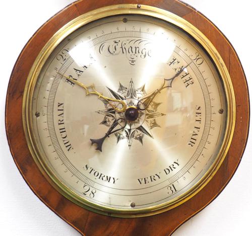 Good Mahogany 5 Glass Arched Top Barometer Thermometer by I Laffrancho Ludlow (1 of 5)