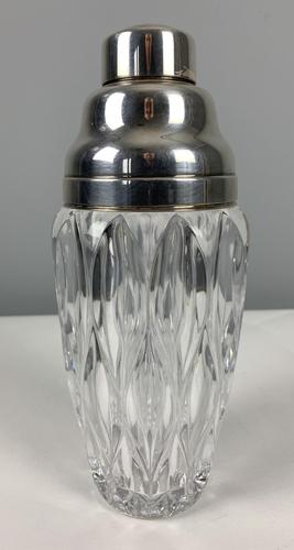 Silver Plate Art Deco Tall Glass Cocktail Shaker; 1930’s (1 of 6)