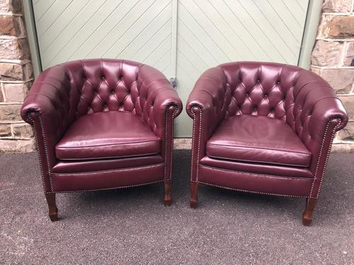 Pair of Antique Leather Gentleman's Club Armchairs (1 of 8) Pair of Antique Leather Gentleman's Club Armchairs (1 of 8)