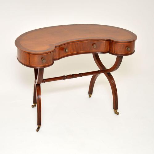 Antique Regency Style Mahogany Kidney   Desk / Dressing Table (1 of 12)