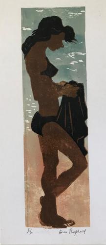 original screen print 'On the beach' by Toby Horne Shepherd 1909-1993. Signed and number 10/20 c.1965 (1 of 1) original screen print 'On the beach' by Toby Horne Shepherd 1909-1993. Signed and number 10/20 c.1965 (1 of 1)