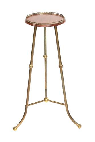 Victorian Brass & Mahogany Lamp Table (1 of 6)