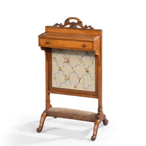 Unusual Mid 19th Century Mahogany Framed Fire Screen (1 of 5) Unusual Mid 19th Century Mahogany Framed Fire Screen (1 of 5)