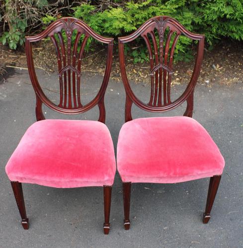 1960s Pair of Mahogany Wheatcheaf Chairs Pink Upholstery (1 of 3)